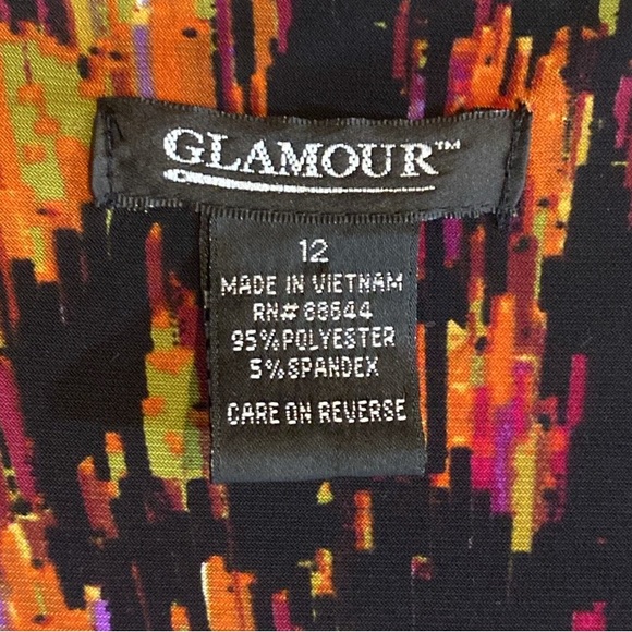 Glamour Purple/Black Abstract Wrap Dress, Size 12 - Picture 7 of 8